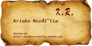 Krisko Rozália névjegykártya